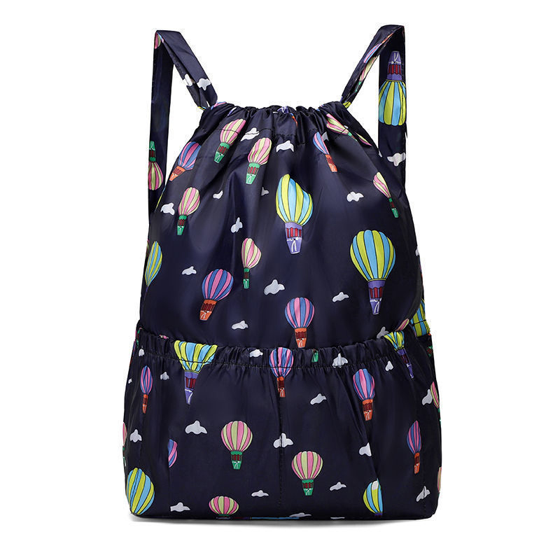 Lightweight Large Capacity Backpack Women Drawstring Strap Pocket Large Capacity Drawstring Travel Bag Fitness Sports Bag: Orange