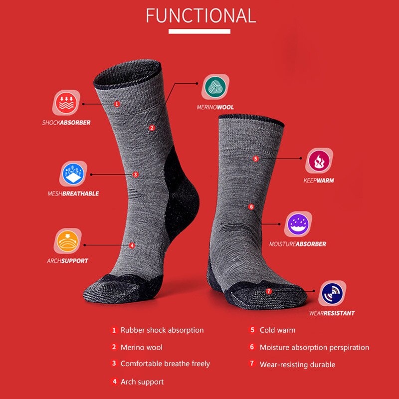 Men Women Sports Skiing Sock Thickened Sock Wool Outdoor Sport Running Mountaineering Hiking Socks Durable Cycling Socks