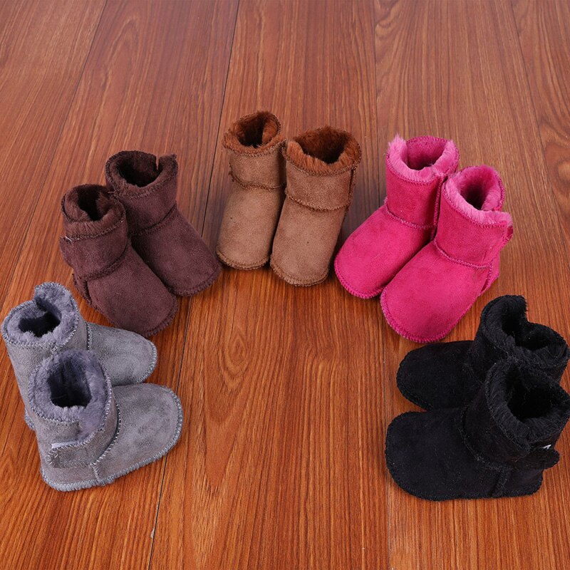 Neue Winter Warme Baby Schuhe Lange Plüsch Einfarbig Wildleder Junge Mädchen Stiefel Leopard drucken Kleinkind Kleinkind Jungen Mädchen Schnee stiefel