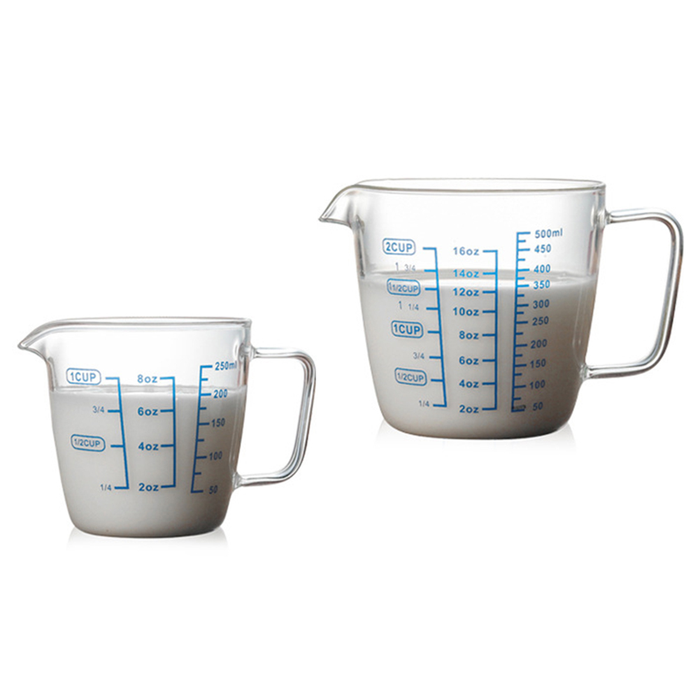 250/500ml Glass Heat-resisting Glass Measuring Cup Milk Scale Microwave Measure Jug Measuring Cups Kitchen Tools