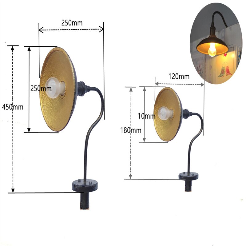 Metal SMD LED Wall Light Train 1:87 HO 100 Scale Building Sand Table Diorama Street Model Lamp