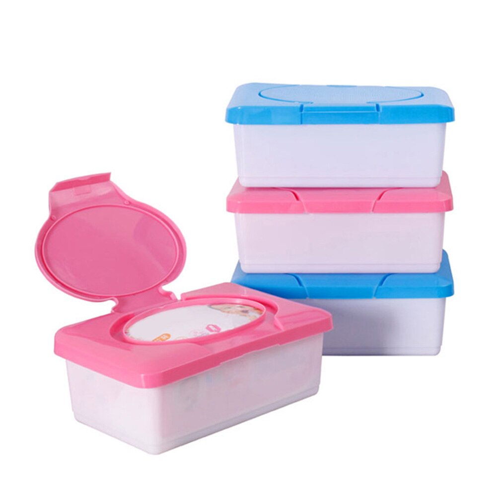 Boîte de lingettes, boîte de rangement pour lingettes humides, boîtier plastique automatique avec Pop-up, boîte pour organiser les lingettes pour bébés 19,5x12x7,5 cm