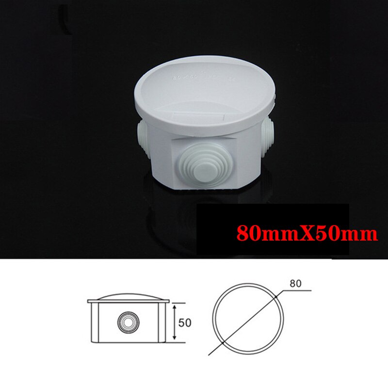 Abs Plastic IP65 Waterdichte Junction Box Diy Outdoor Elektrische Aansluiting Doos Kabel Tak Doos 200x100x70mm: 80X50mm