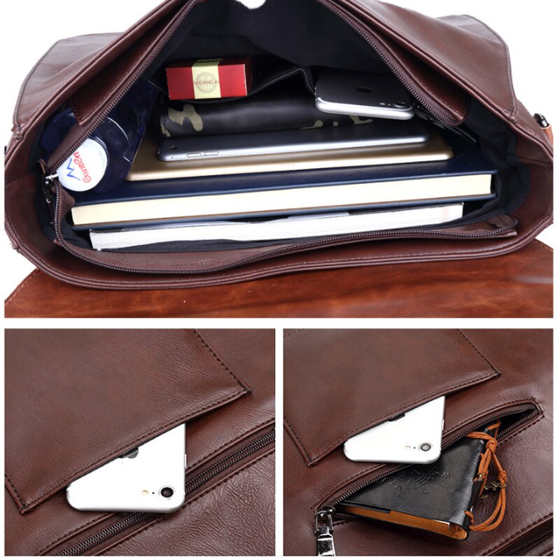 Bolsa para o homem de couro do plutônio negócios bolsa ipad pastas casual à prova dwaterproof água mensageiro bolsa ombro senhoras alta capacidade crossbody