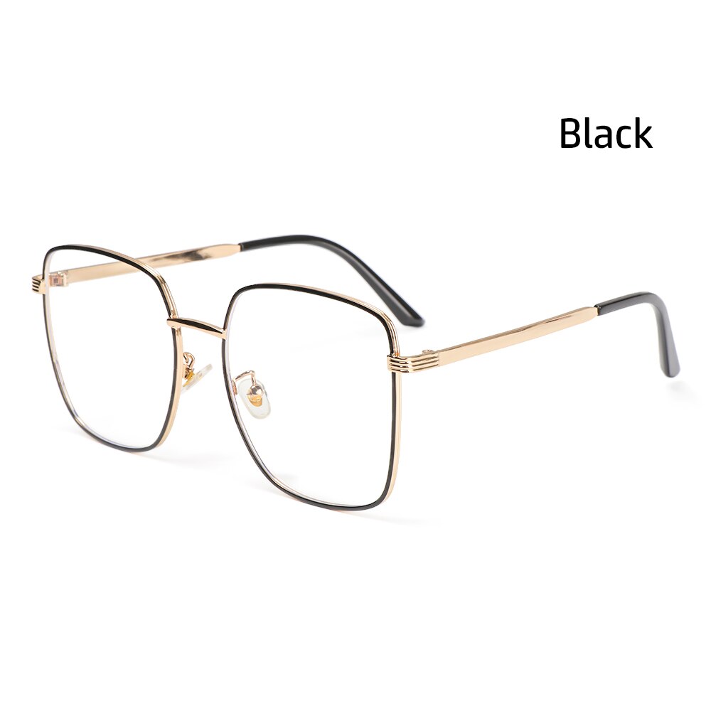 Nærsynethed optiske briller brillestel kvinder trend metal briller klare linser mænd briller stel 1pc: Type 3 sort