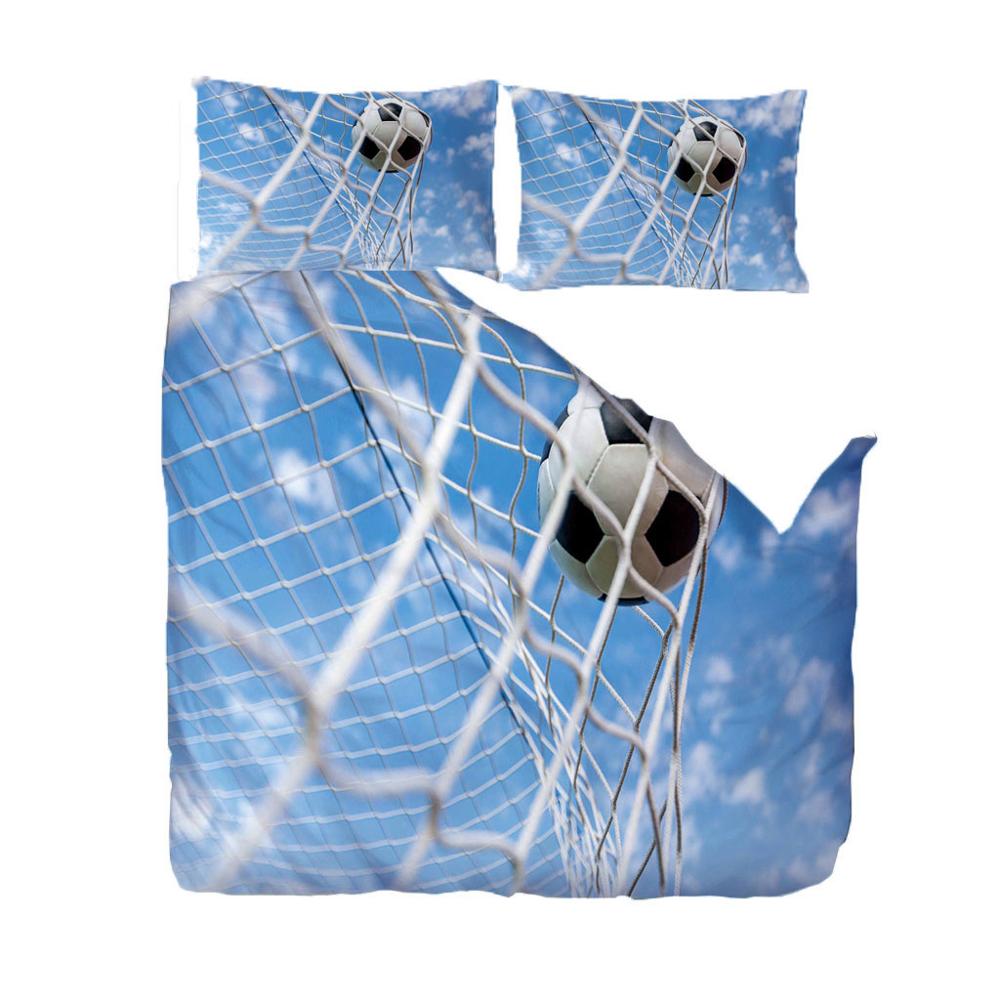 Fotboll lakan 3d sängkläder påslakan påslakan säng stjärnhimmel spridd överkast sängöverkast örngott queen size: Blå fotboll / Au dubbelt