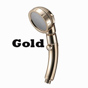 360 degree rotatable 3 Modes shower head with Water Control Button High-pressure water-saving Rain shower watering: gold shower head