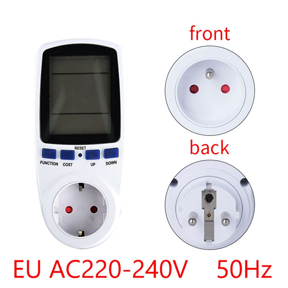 Digitale Lcd Energy Meter Wattmeter Monitoring Apparaat Wattage Elektriciteit Kwh Power Meten Outlet Analyzer