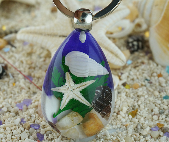 Underwater World Student Travel Souvenirs Marine Amber Keychain Children Summer Holidays Winter Holidays