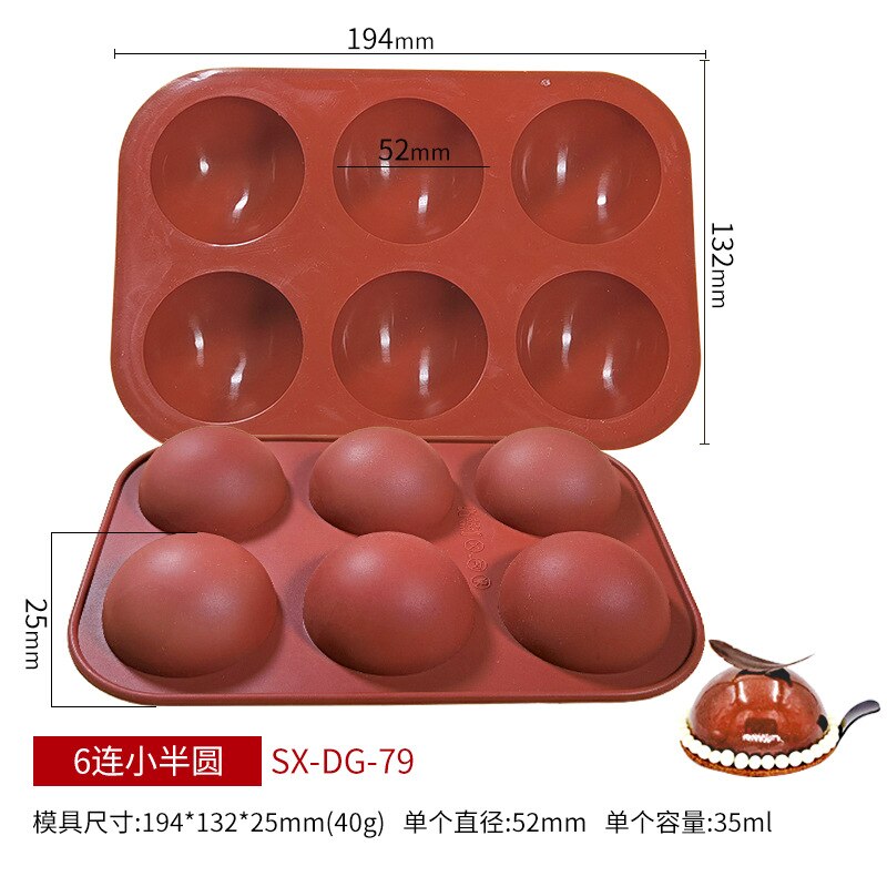 15 Cavity Diamond Heart Silicone Chocolate Mold DIY Cake Accessories Molds Kitchen Ice Cubes Biscuit Pastry Manual Baking Mould: Brown