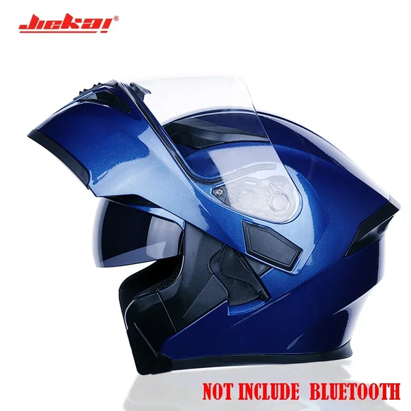 Bluetooth Helmet Flip Up Visor Dual Lens Casco Moto Cool Motorcycle Helmet Full Face Casco Black Motorbike Helmets Modular: Blue / XXL