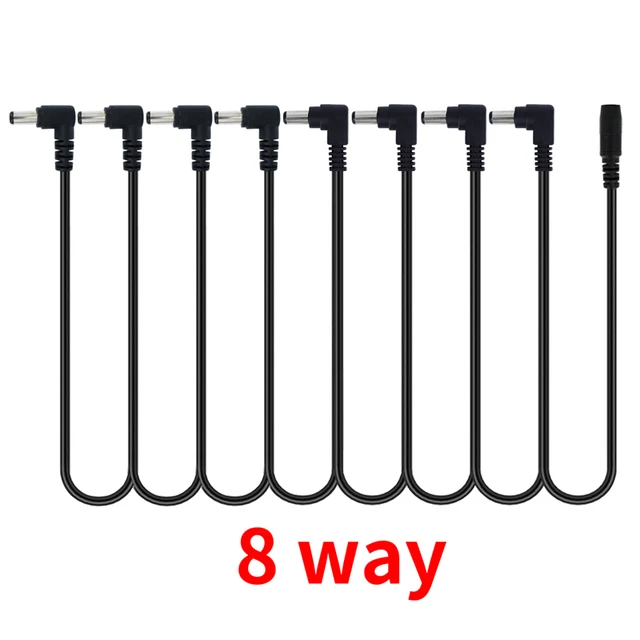 Miwayer Daisy Chain Cables 1 to 2-10 Ways Guitar Effect Pedal Power Supply Adapter 9V DC 1A Reinforced Noiseless Center Negative: green