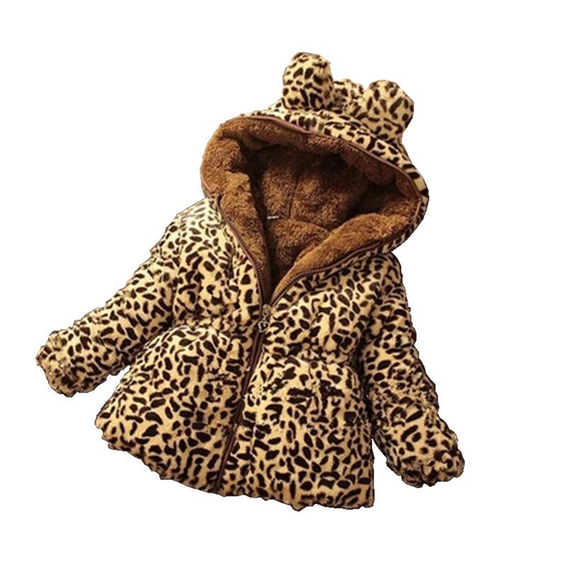 winter girl coat clothes children's kid clothes sales thick 0-5year with fleece leopard