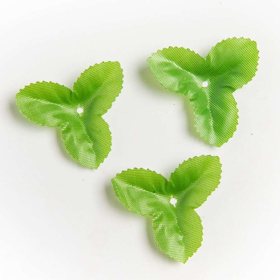 200 Uds rosas de seda hoja verde álbum de recortes de boda decoración del hogar Diy arreglo de flores hecho a mano accesorios plantas artificiales: Blanco lechoso