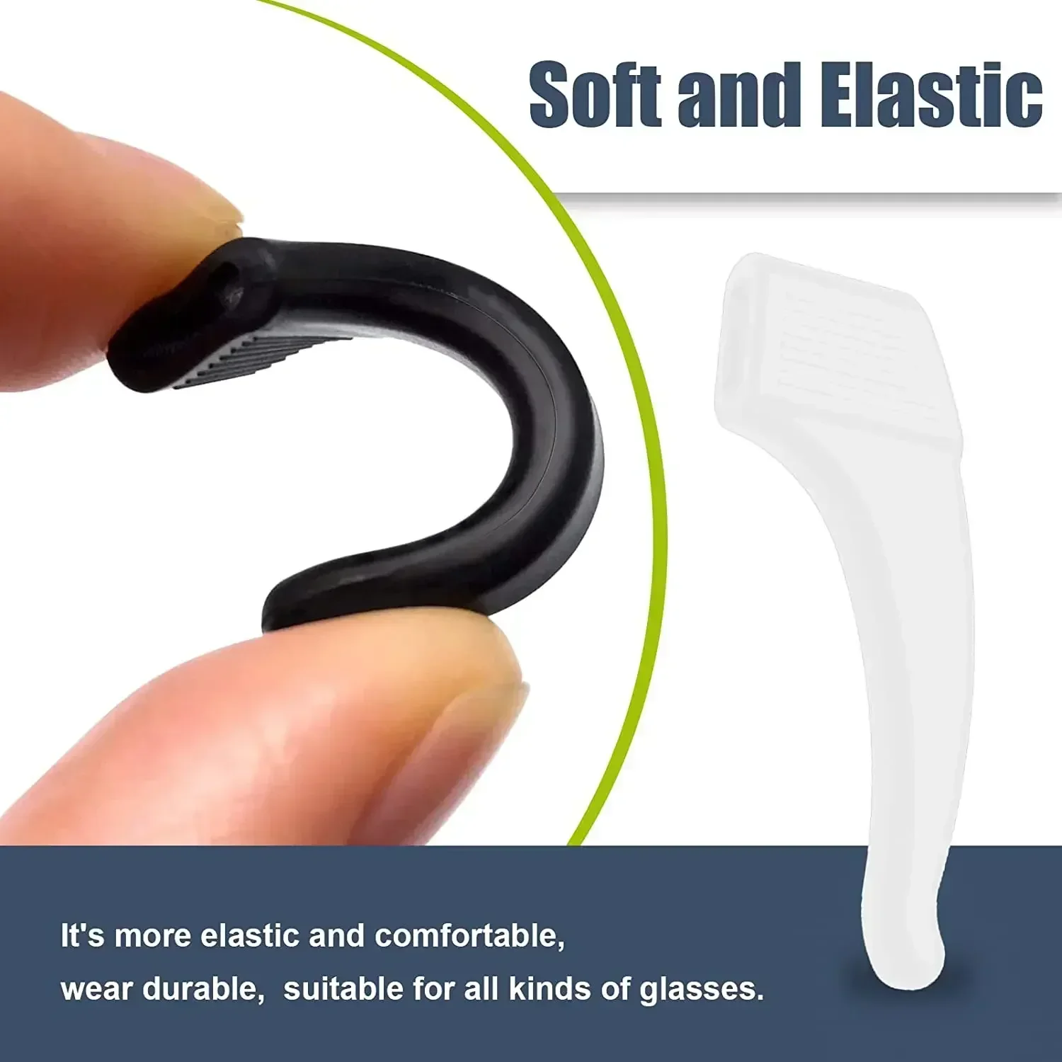 Gancio per l'orecchio in silicone fai-da-te Occhiali antiscivolo Gamba presa Supporto anticaduta Staffa per manica dell'orecchio Dispositivo di fissaggio Accessori per occhiali trasparenti