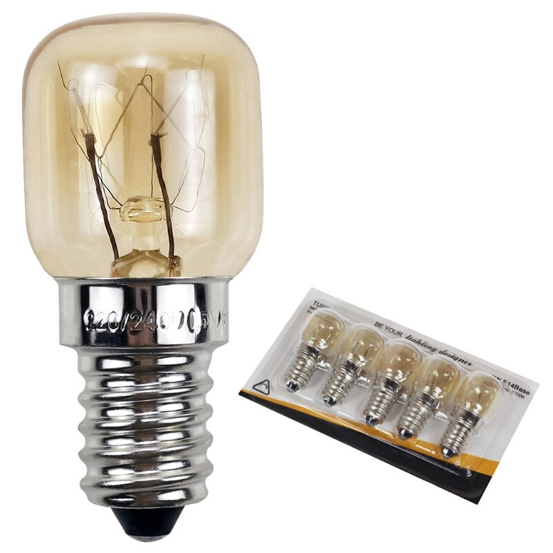 5pcs/set 220V E14 300 Degree High Temperature Resistant Microwave Oven Bulb Cooker Lamp Lighting Bulb 15/25W