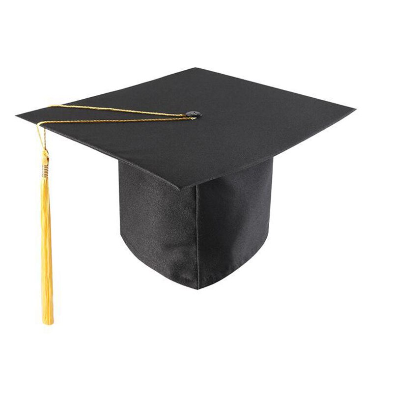 Gorro de graduación mate con borla ajustable para adulto, Unisex, para fotografía, escuela secundaria, universidad, color negro,