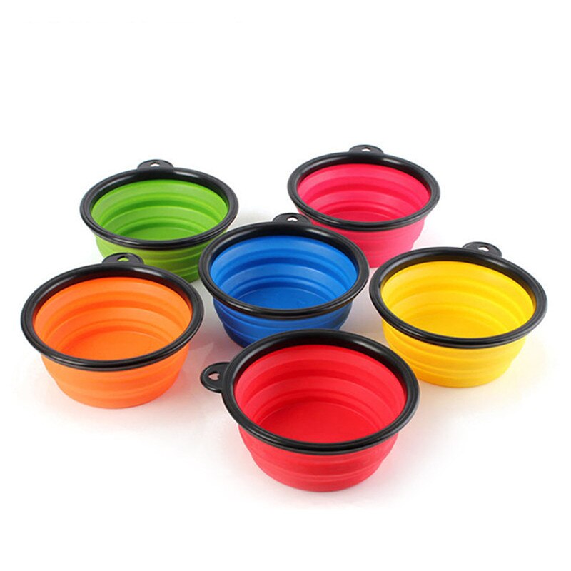 Tazón de silicona plegable para perros y mascotas, recipiente de comida para perros de viaje al aire libre, tazón portátil para mascotas, plato alimentador para mascotas, tazón para agua potable