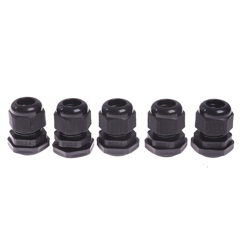 5 kpl vedenpitävä läpivientiholkki kaapelin läpivienti  ip68 pg7- pg16 nylon muoviliitin 3-6.5mm nailon muoviliitin: Musta 5 kpl  pg13.5