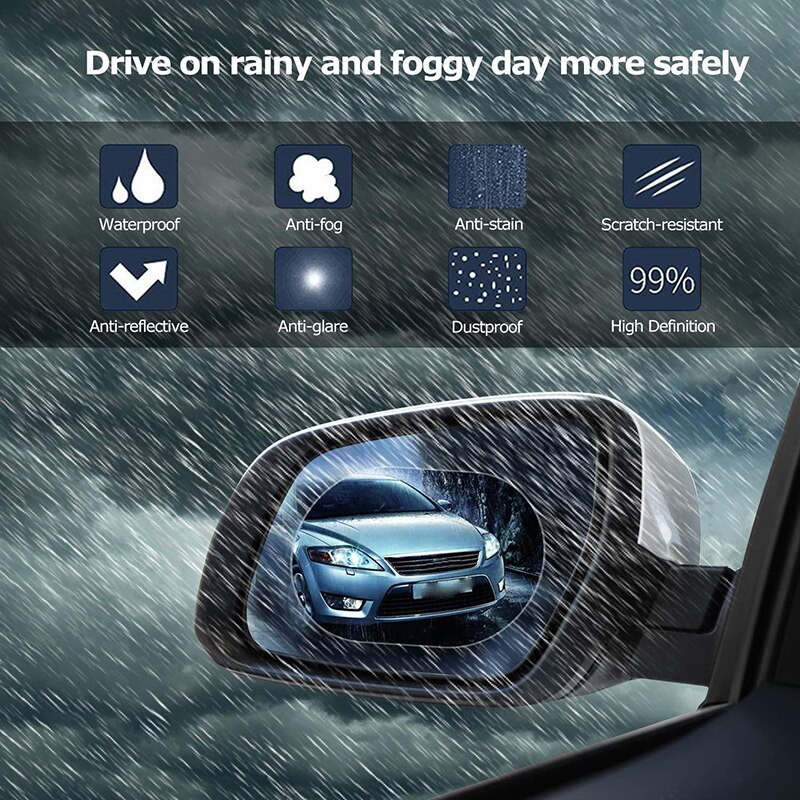 Protector Protection Trucks Mist Protective 2pcs Car Fog Rainproof Mirror Film SUVs PET Oval Kit Anti Pack Film
