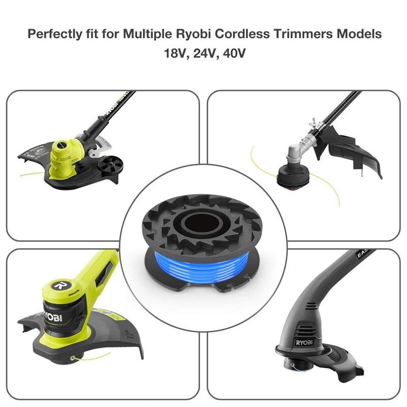 String Trimmer Line Ryobi, 0.065 inch Autofeed for Replacement Spools Ryobi 18V, 24V 40V Cordless Trimmers,4 Pack