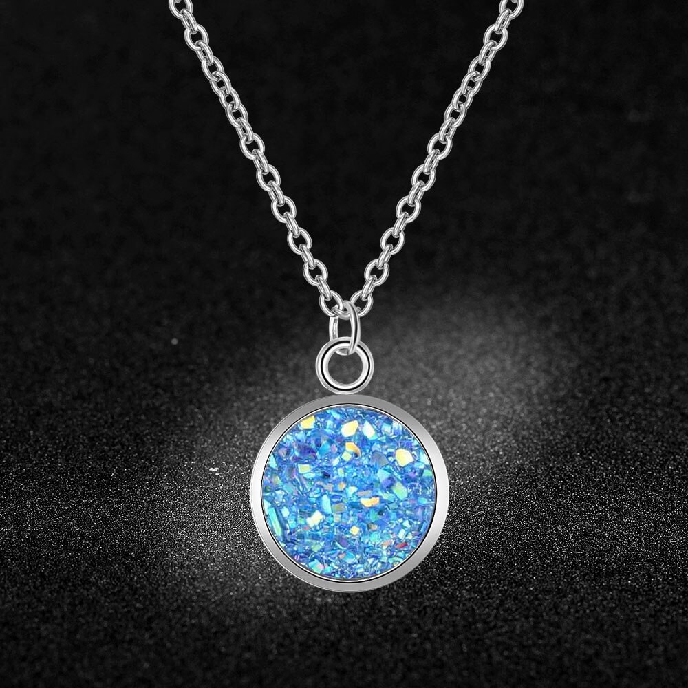 AAAAA 100% Roestvrij Staal Shining Resin Charm Ketting voor Vrouwen Nooit Aantasten Sieraden Ketting