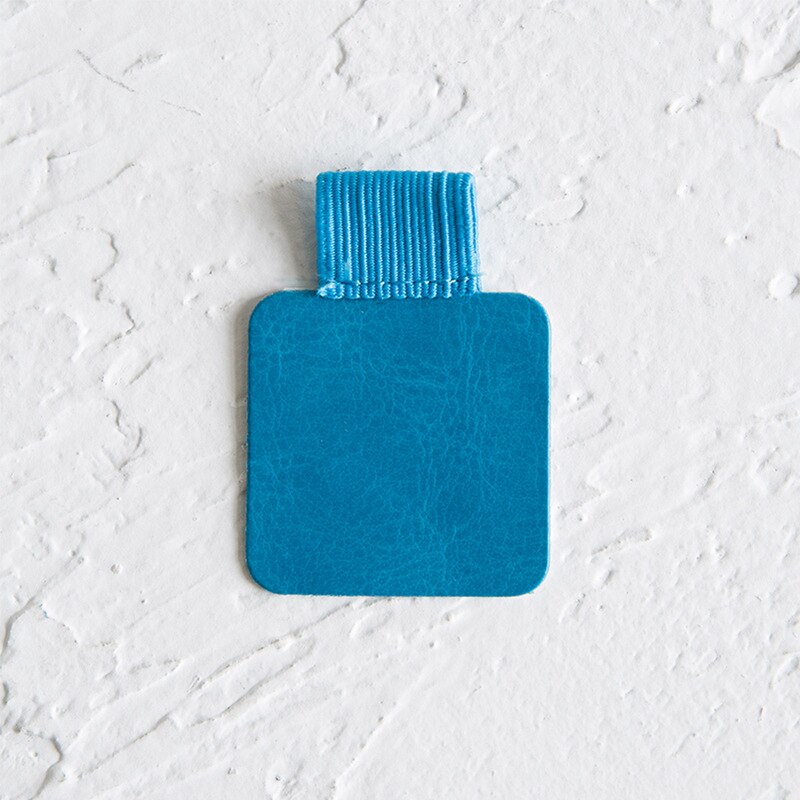 1Pcs Leather Pen Holder,Self-Adhesive Pen Clips,Pencil Elastic Loop For Notebooks Journals: Square blue