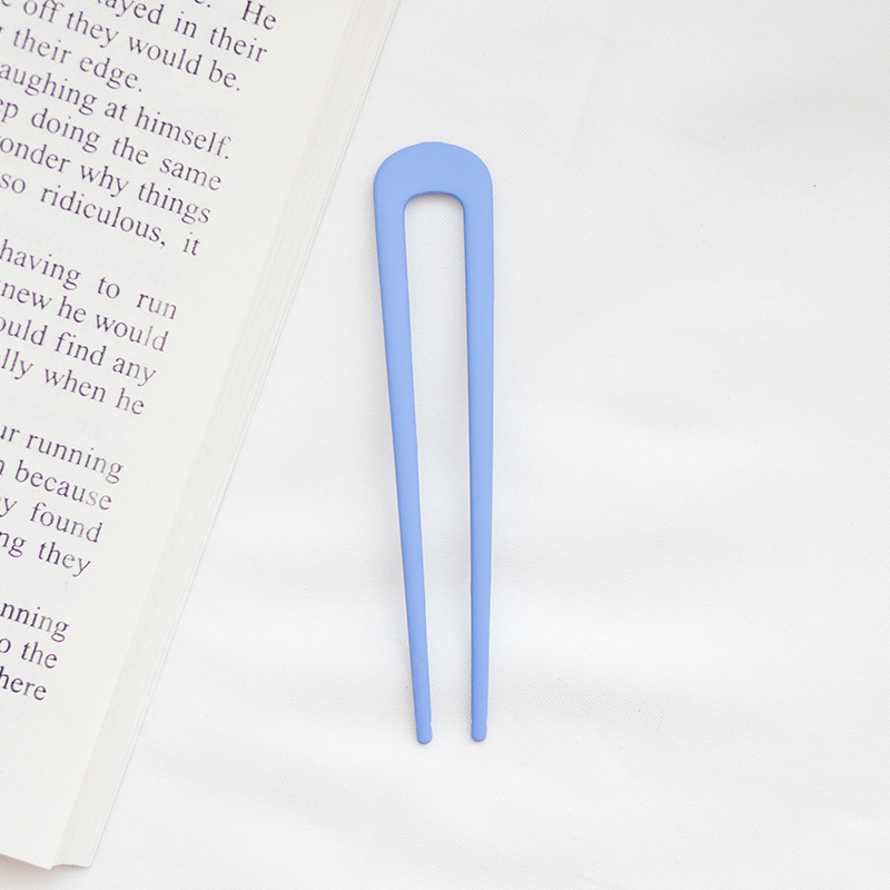 Horquilla en forma de U para mujer, horquillas de Metal en forma de U, horquilla francesa sencilla, accesorios para el cabello: Zinc negro plateado