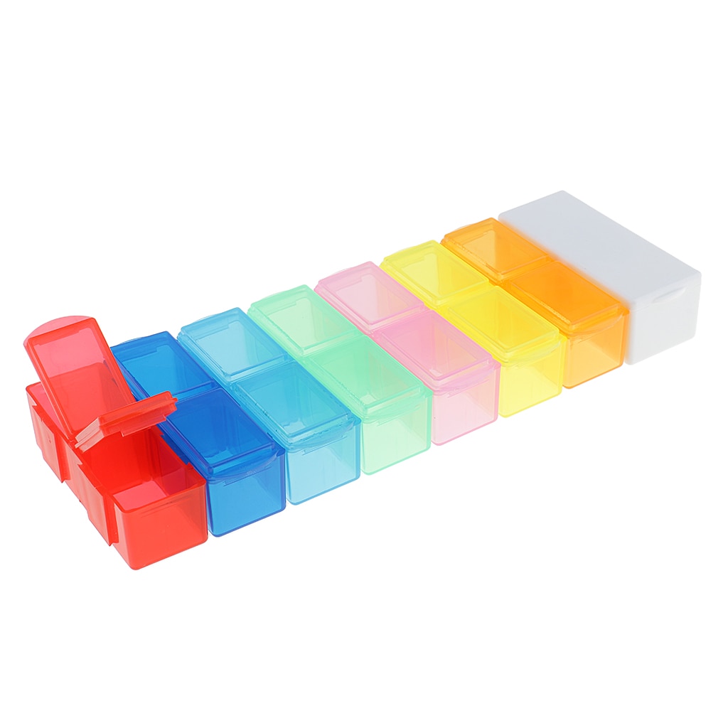 14 slots 7 day pill organizer box weekly case with grandado