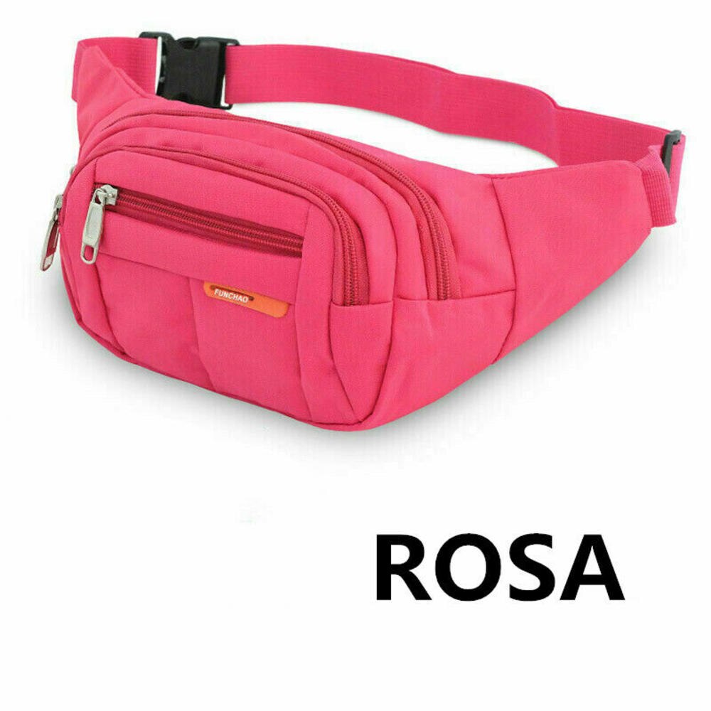 Borst Waterdichte Nylon Heuptas Vrouwen Riem Tas Mannen Fanny Pack Kleurrijke Bum Bag Reizen Purse Phone Pouch Pocket hip Bag: Roserot