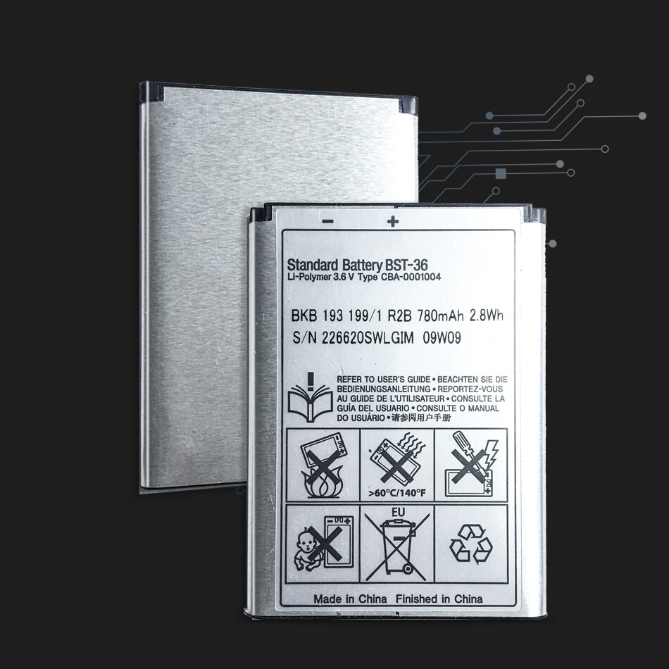 BST-36 For Sony Ericsson J300 K510i Z550a K310 J300C X0001 Z550C K320 K310i K310c K510c Mobile Phone Battery 780mAh