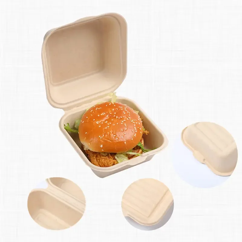 20/50pcs Disposable Eco-Friendly Bento Box Meal Storage Food Prep Lunch Box Fruit Salad Hamburger Cake Packaging Box Writable