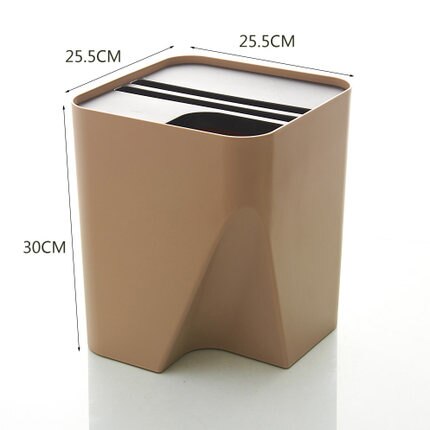 Japanese-Style Trash Can Stack Home With Lid Living Room Kitchen Bathroom Dry And Wet Classification Storage Bucket: 4