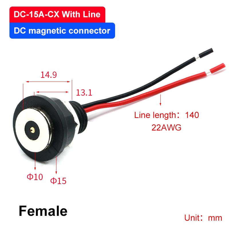 Conector magnético impermeable roscado 10-15A, Cable de carga de energía, contacto de succión magnético USB, Terminal de enchufe macho y hembra: Naranja