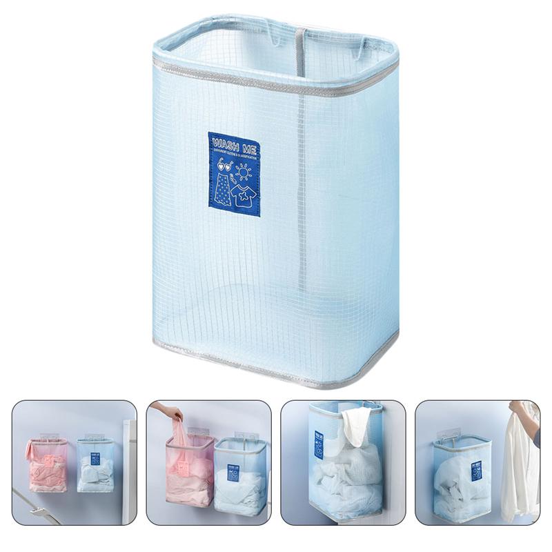 1pc Wall Mounted Clothes Storage Basket Foldable Cloth Laundry Container