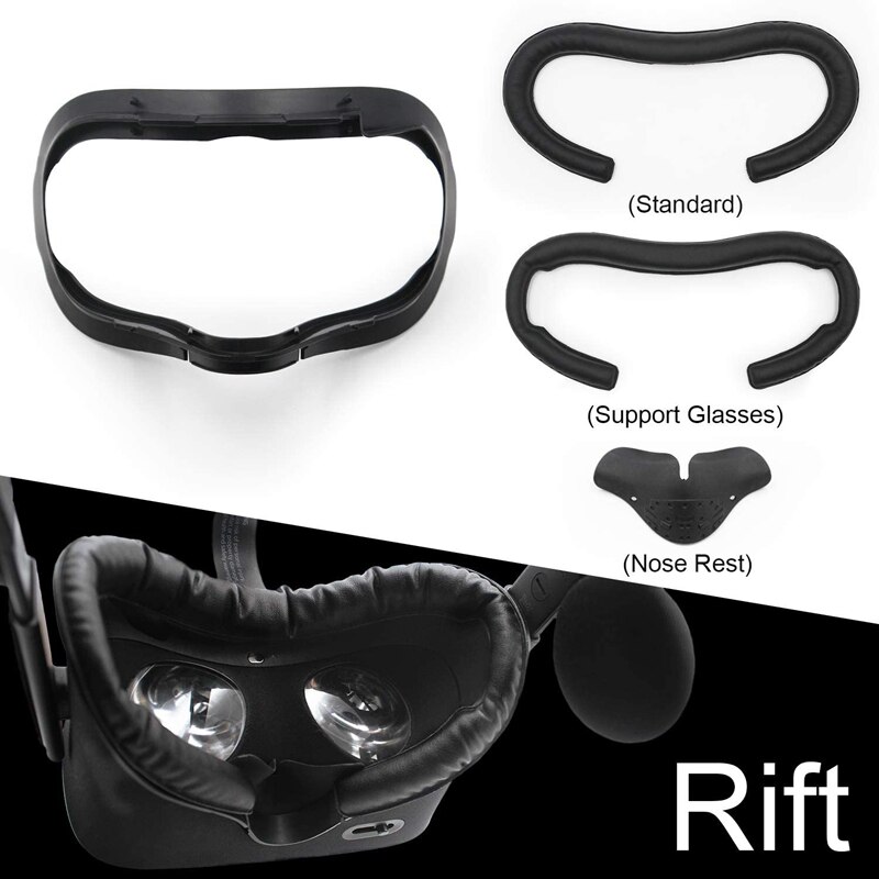 VR Facial Interface &amp; Foam Cover Pad Anti-Leakage Nose Pad Replacement Set for Oculus Rift ( Only Work for Rift CV1): Default Title