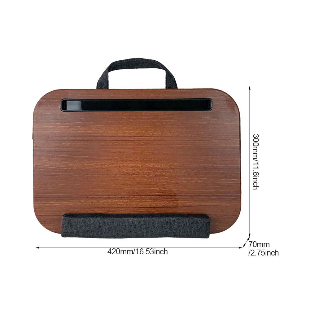 Laptop Bureau Voor Bed Sofa Studie Werken Anti Slip Draagbare Home Office Studenten Met Slot Notebook Stand Hout Met Kussen kussen