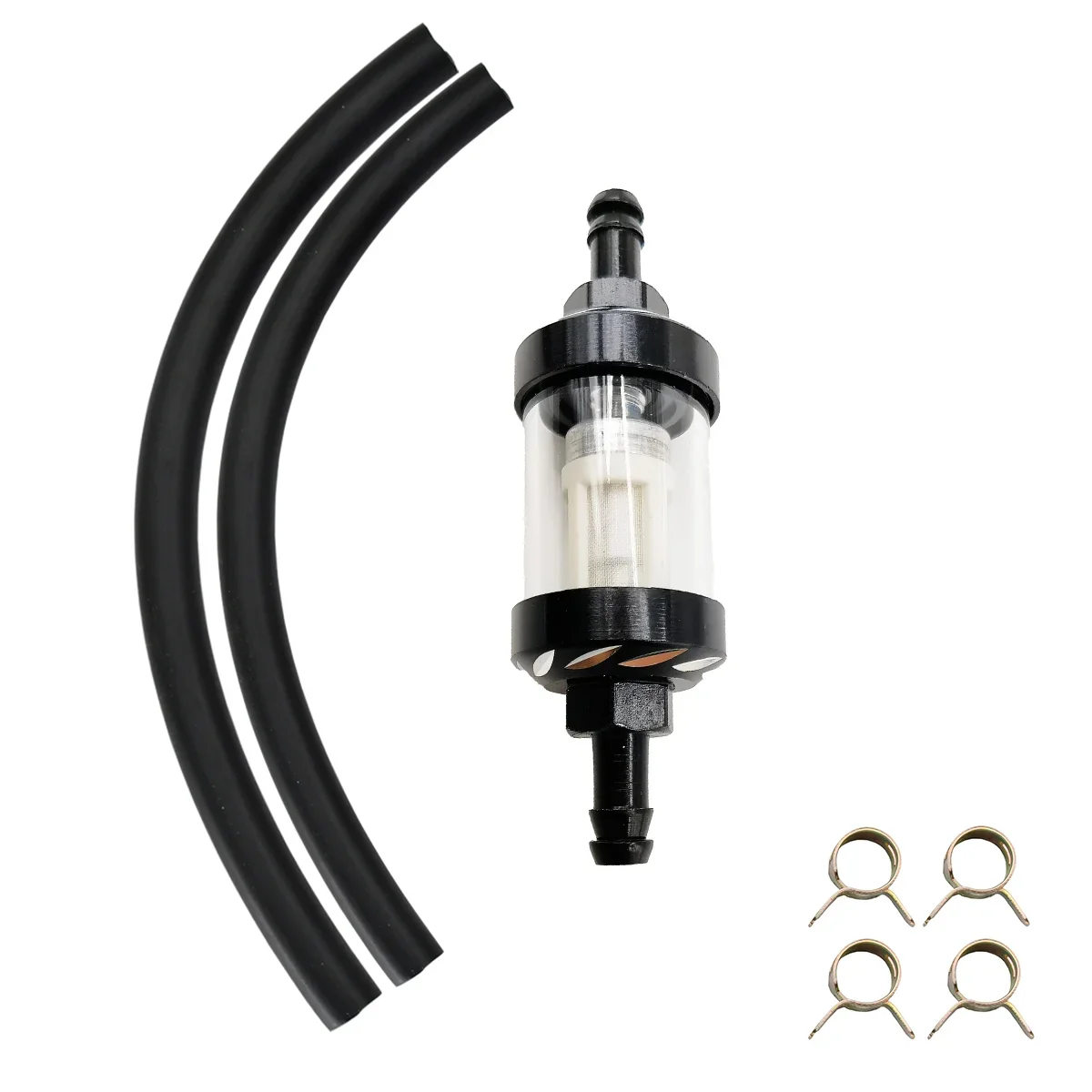 Filtro de aceite de gasolina y combustible de vidrio de aleación de aluminio CNC de 8mm Moto para Dirt Pit Bike 125/140/150/160cc CRF70 90 110 TTR100 110 KLX65: Multicolor