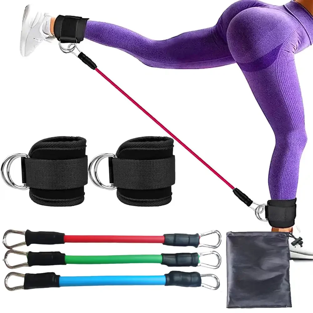 Ankle Straps Resistance Bands Set Fitness Workout Exercise Equipment Ankle Weight Yoga Elastic Fitness Band For Gym Man Woman: Yellow