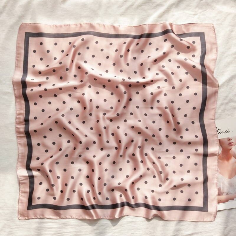 70 * 70ins Lente Zomer Sjaal Kleine Vierkante Sjaal Vrouwelijke Koreaanse Artistieke Decoratieve Polka Dot Vrouwen Halsdoek Sjaal