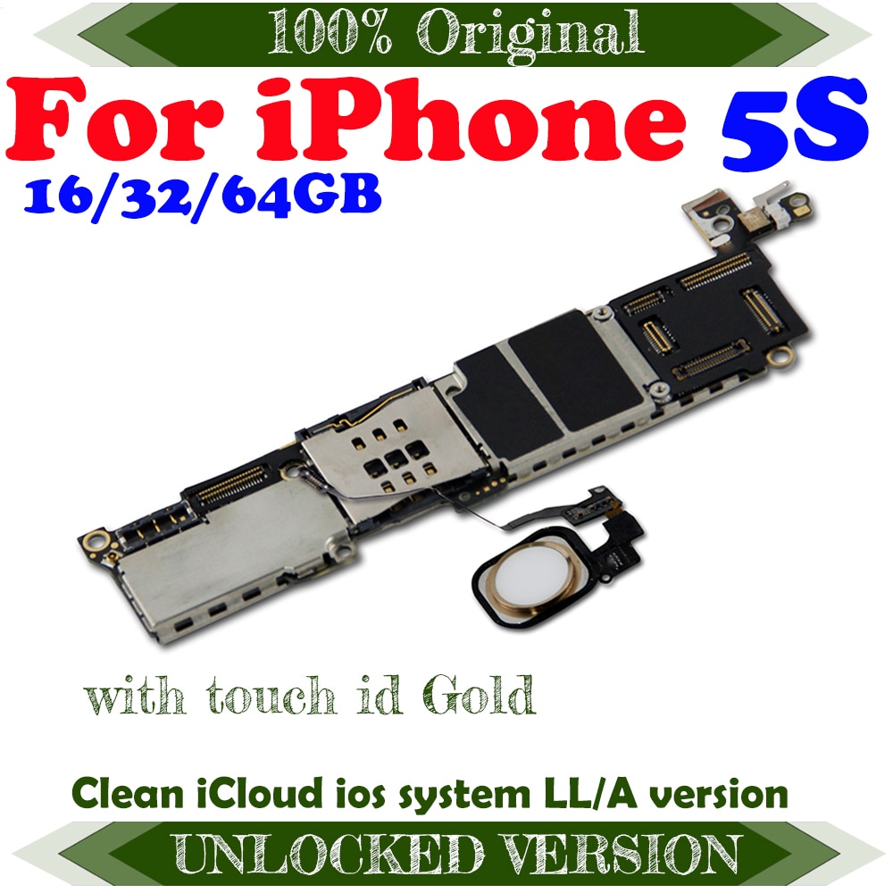 Placa base iCloud desbloqueada con/sin ID táctil, compatible con Gsm, Wcama, 4G, Lte, para IPHONE, 5S