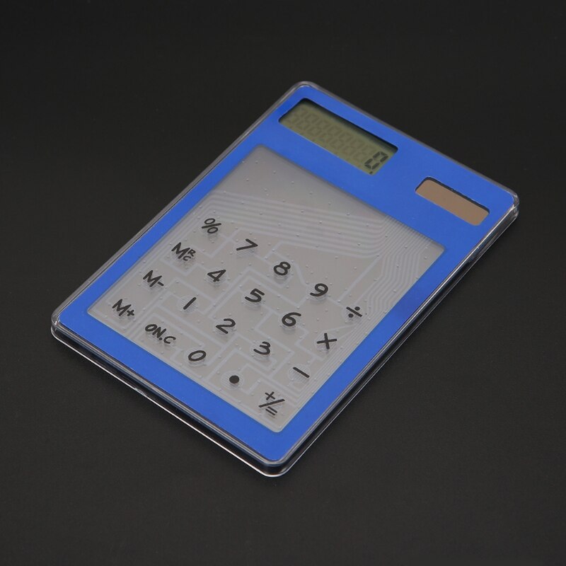 Slim LCD 8-Digit Display Clear Touch Screen Solar Calculator For School Office