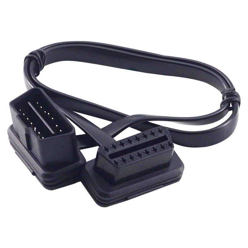 60Cm Obd2 Verlengkabel Platte Dunne Noodle Obd Adapter 16Pin Man-vrouw Auto Kabel Connector