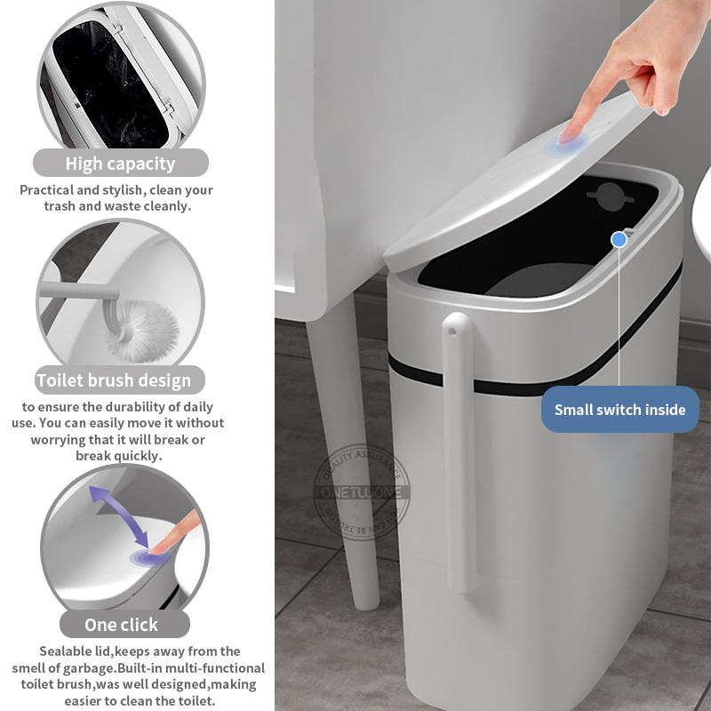 Cubo de basura de plástico para baño, cubo de basura para cocina, herramientas de limpieza del hogar