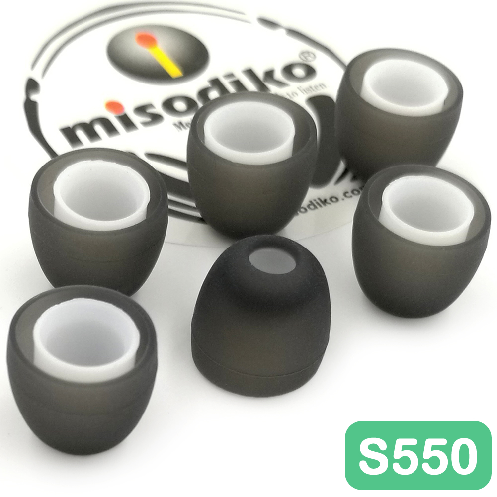 Misodiko  s550 silikon öronsnäckor tips öronproppar för jaybird  x4 x3 x2,  run, bluebuds x, freedom/ photive ph-bte 50/  lg hbs 760 810 910: Storlek liten