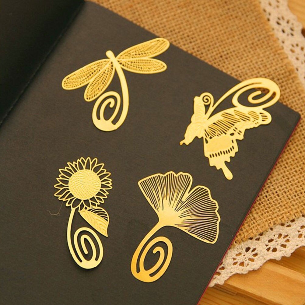 Antieke Plated Vlinder Dragonfly Bladwijzers Mini Leuke Kawaii Goud Metalen Bladwijzer Paperclip Koreaanse Statioenry