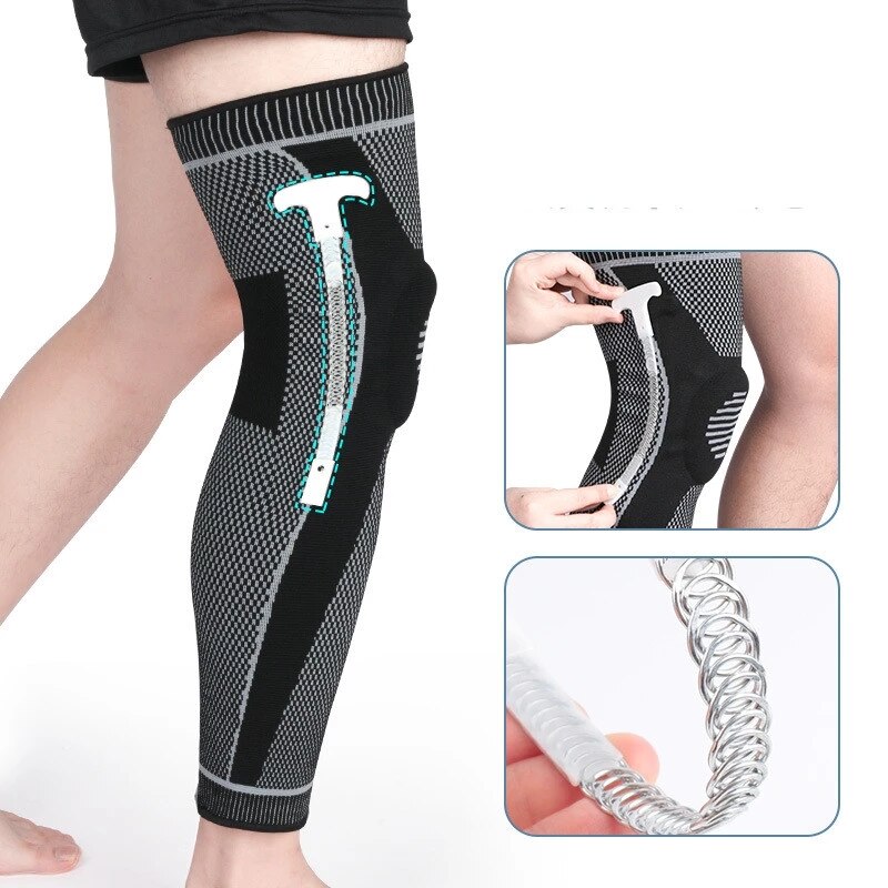 Rodilleras deportivas de silicona de punto, Protector de compresión, almohadilla de Gel anticolisión, largo, 1 ud.,