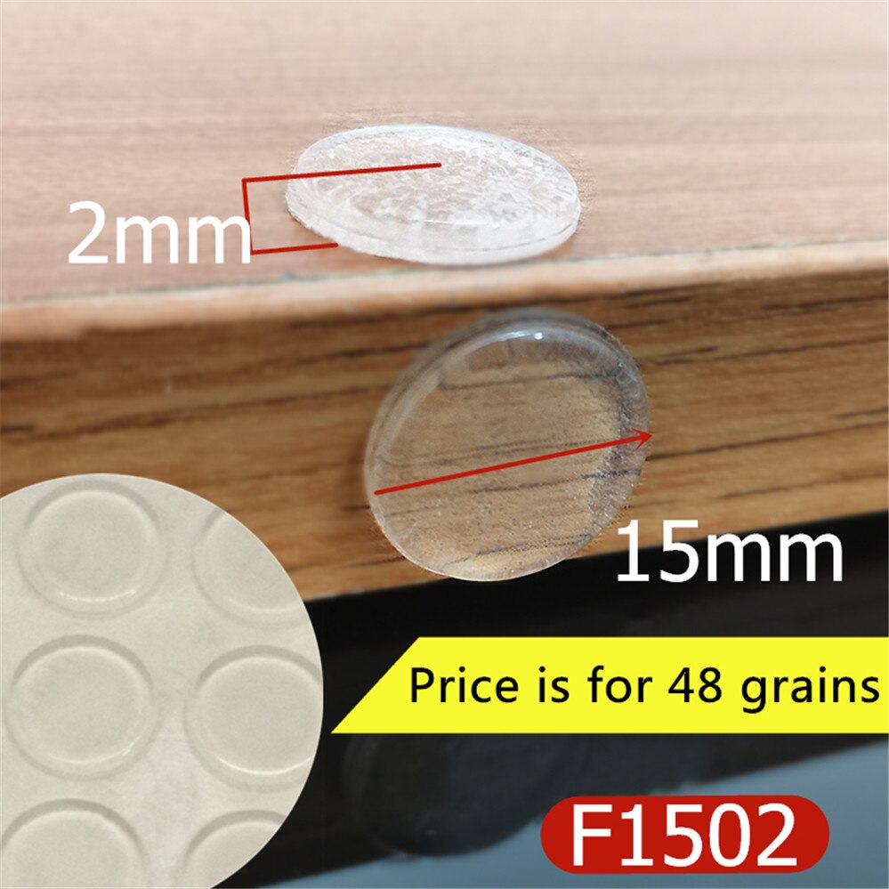 Vários Tamanhos de Porta de Armário Amortecedor amortecedor de silicone auto-adesivo pad com o ponto saliente para cozinha armário gaveta parar: F1502 x 48 Grains