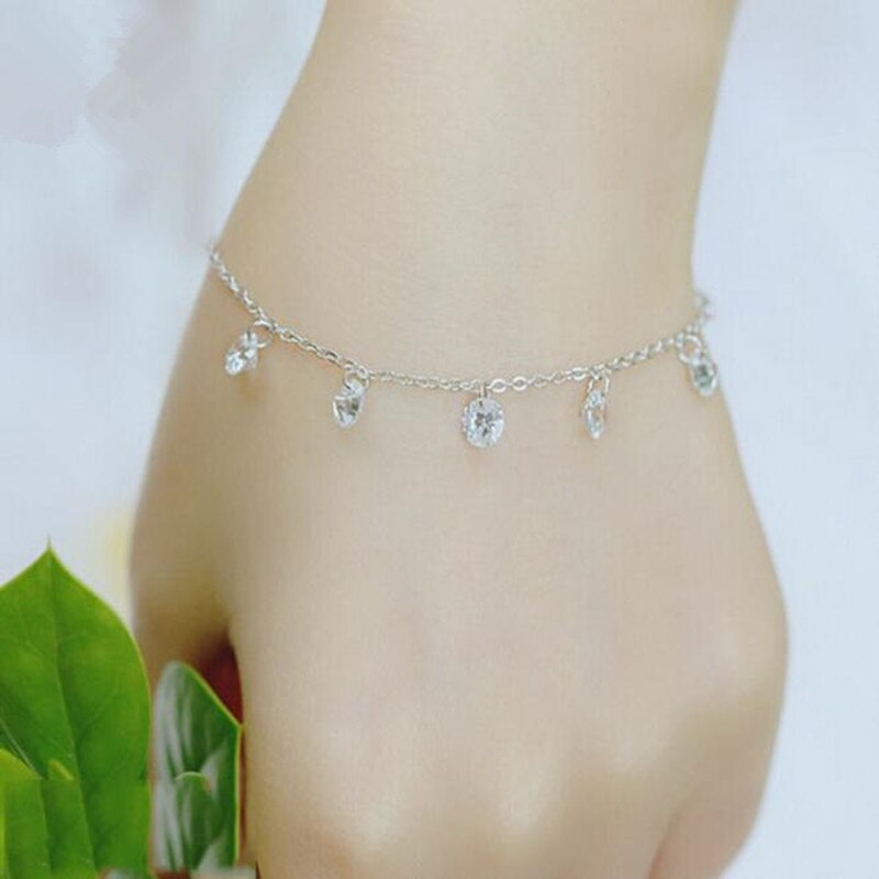 Exquisite 925 Sterling Silver Jewelry Atmosphere Personality Pure Hand-brae Crystal Zircon Bracelets SB2