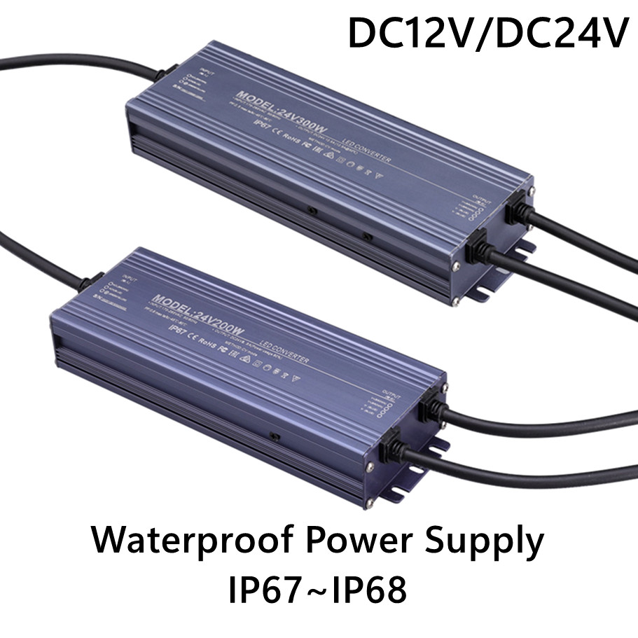 Waterproof Power Supply IP67 IP68 Lighting Transformer AC220V To DC 12V 24V LED Driver 100W 200W 300W 400W 500W Outdoor Adapter